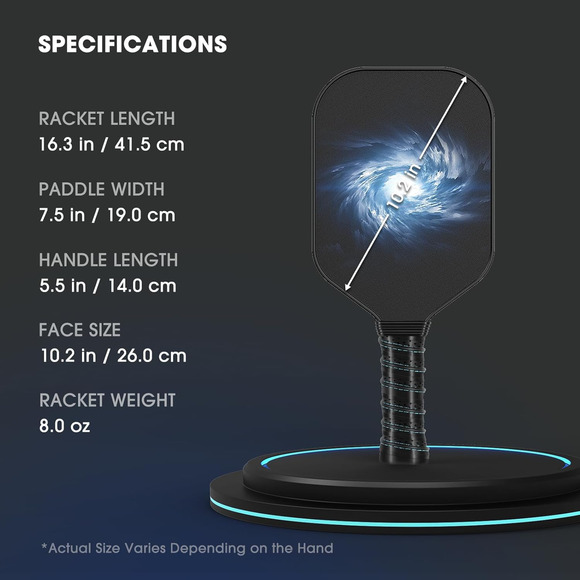 Pickleball Paddle Set of 2 Lightweight Carbon Graphite Anti-Slip Grip w/ 4 Balls - Picture 4 of 6